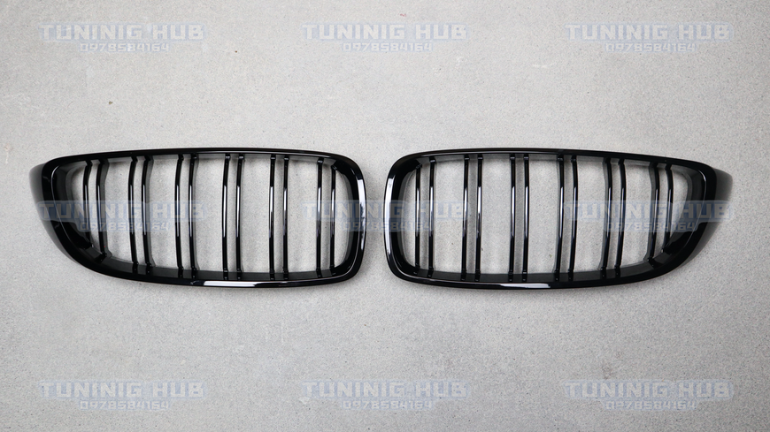 Решітка радіатора ніздрі BMW F32,F33,F36,F80,F82 Подвійні Чорний Глянець (2013-2019) 8010 фото