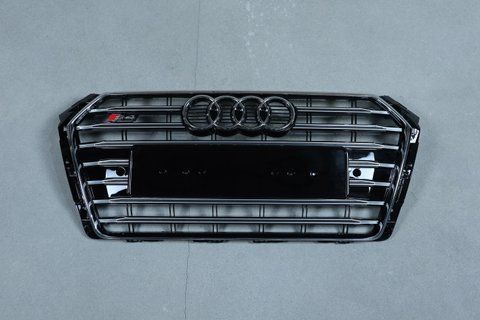 Решетка радиатора на Audi A4 B9 (Стиль S-Line S4) Черная с хромом A4-S182 фото