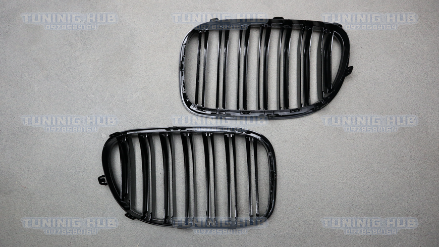 Решітка радіатора ніздрі BMW F01 F02 F03 F03 F04 Подвійні Чорний Глянець (2008-2015) 8012 фото