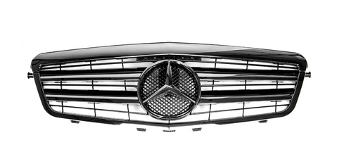 Решітка радіатора на Mercedes E-class W212 (Стиль CL) Чорний з хромом MB-W212097 фото