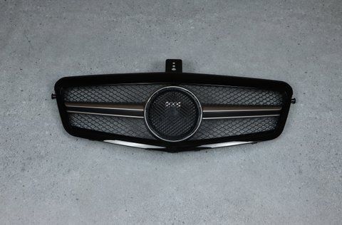 Решітка радіатора на Mercedes E-class W212 (Стиль SL) Чорна з хромом MB-W212095 фото