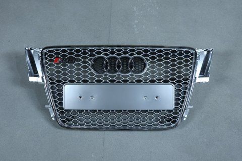Решітка радіатора на Audi A5 8T (Стиль RS5) Сіра з хромом A5-RS102 фото
