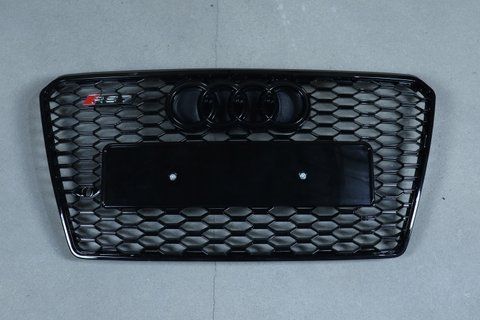 Решітка радіатора на Audi A7 4G (Стиль RS7) Чорний глянець A7-RS124 фото