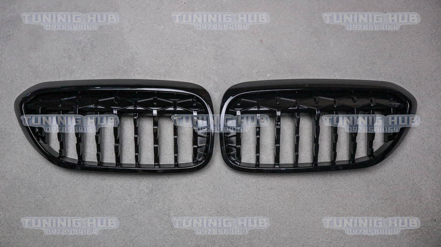 Решітка радіатора ніздрі BMW G30 G31 M5 F90 Diamond Black (2017-2020)  BMW-G301726 фото