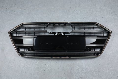 Решітка радіатора на Audi A7 C8 (Стиль S7) Чорна з сірим під камеру без радарів A7-S7C8196 фото