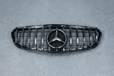 Решітка радіатора на Mercedes E-class W212 (Стиль GT) Чорна з хромом MB-W212154 фото