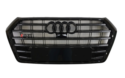 Решітка радіатора на Audi Q5 80A (Стиль S-Line SQ5) Чорний глянець Q5-S173 фото