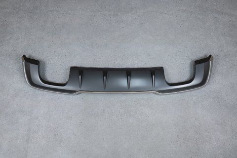 Накладка заднего бампера (Диффузор) на AUDI A3 8V (Стиль S3) Серая с хромом (S / S-line бампер) AUDIA38V-S384 фото