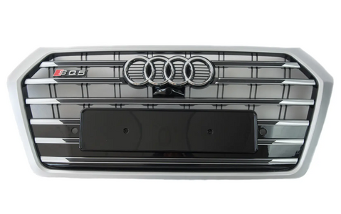 Решітка радіатора на Audi Q5 80A (Стиль S-Line SQ5) Чорна з сірим Q5-S171 фото