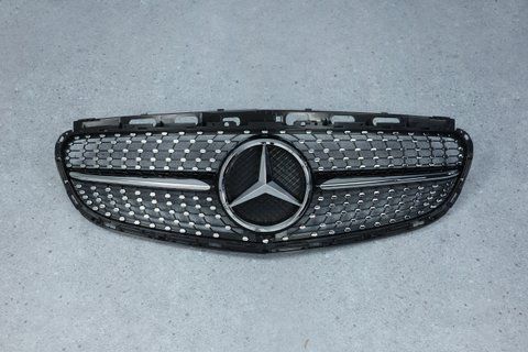 Решітка радіатора на Mercedes E-class W212 (Стиль Diamond) Чорна з хромом MB-W212152 фото