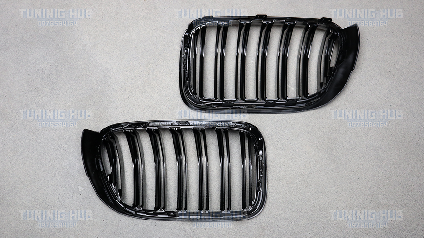 Решітка радіатора ніздрі BMW  X3 F25 LCI X4 F26 Подвійні Чорний глянець (2014-2017)  594 фото