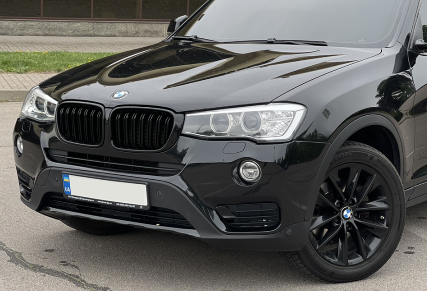Решітка радіатора ніздрі BMW  X3 F25 LCI X4 F26 Подвійні Чорний глянець (2014-2017)  594 фото