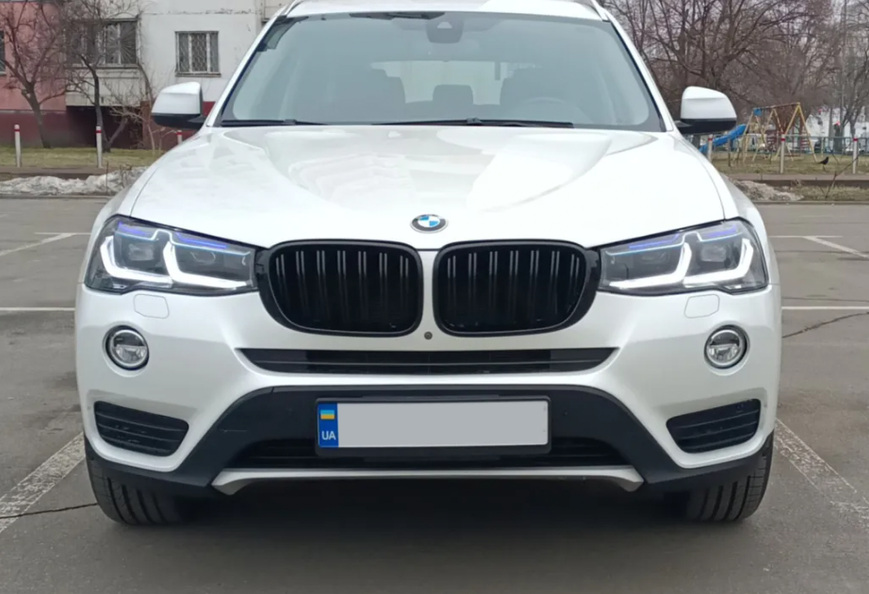 Решітка радіатора ніздрі BMW  X3 F25 LCI X4 F26 Подвійні Чорний глянець (2014-2017)  594 фото