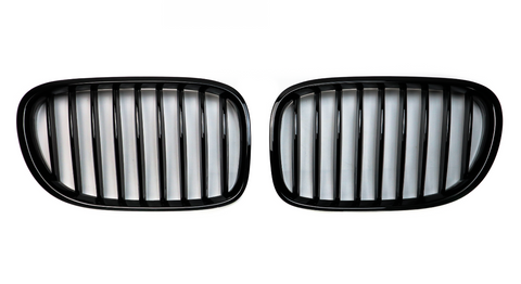 Решітка радіатора ніздрі BMW F01 F02 Одинарні Чорний Глянець (2008-2015) BMW-F01091 фото