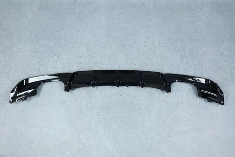 Накладка заднего бампера (Диффузор) на BMW F30 F31 (Стиль M-performance) Черный глянец (M-Paket бампер) 1605 фото