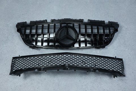 Решетка радиатора на Mercedes SLK-Class R172 (Стиль GT) Черная MB-R172124 фото