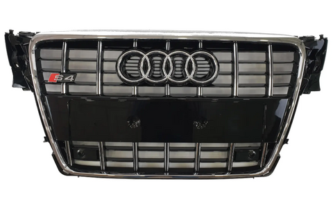 Решетка радиатора на Audi A4 B8 (Стиль S4) Черная с хромом A4-S101 фото