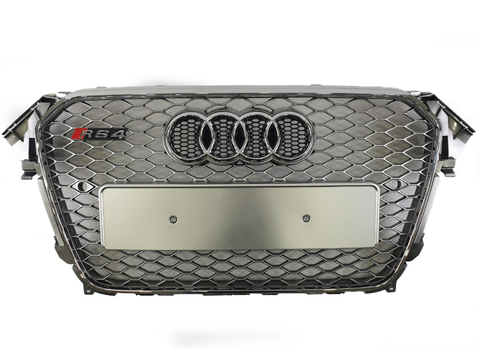 Решетка радиатора на Audi A4 B8 (Стиль RS4) Серая  A4-RS134 фото