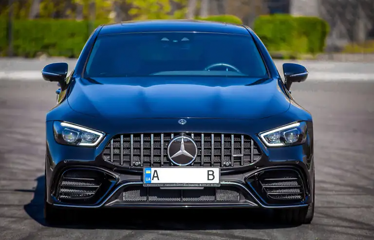 Решітка радіатора на Mercedes AMG GT X290 ( 4 door ) 2018-2022 (Стиль GT) Чорна з хромом AMGGT-290181 фото