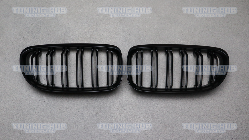Решетка радиатора ноздри BMW E90 E91 Двойные Черный Мат (2008-2012) BMW-E90082 фото