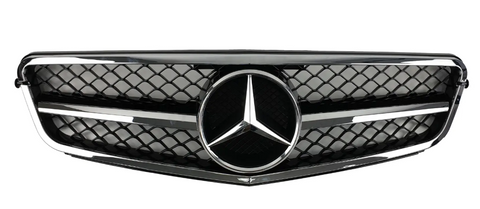 Решітка радіатора на Mercedes C-Class W204 (Стиль SL) Чорна з хромом MB-W204067 фото