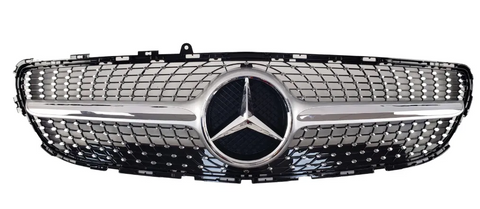 Решітка радіатора на Mercedes CLS-Class C218 (Стиль Diamond) Сіра з хромом (з місцем під камеру) MB-W218186 фото