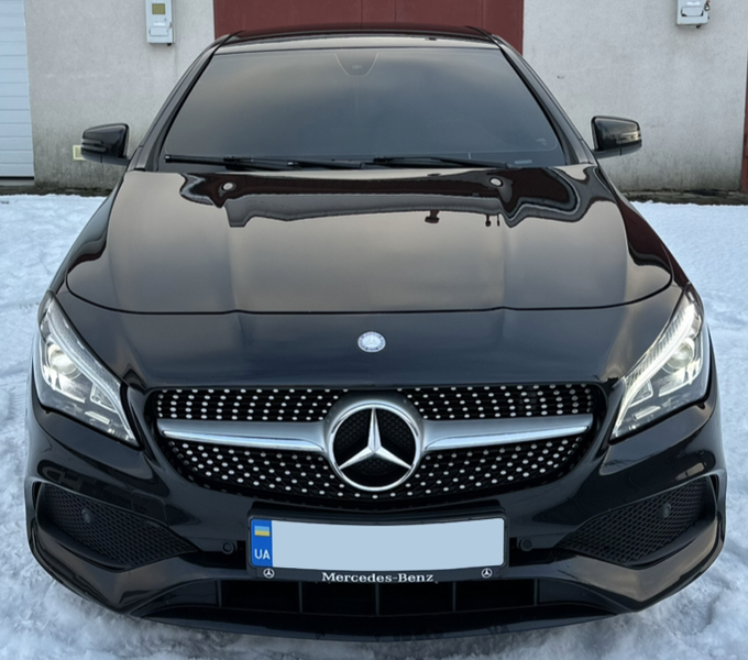 Решітка радіатора на Mercedes CLA-Class C117 (Стиль Diamond) Сіра з хромом MB-W117154 фото